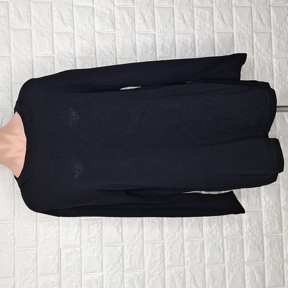 ST. JOHN BASICS Black Santana Knit Long Sleeve Tunic Sweater